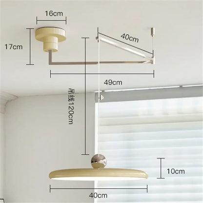 Modern red rotatable led pendant light – kitchen adjustable arm