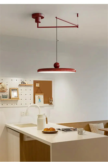 Modern red rotatable led pendant light – kitchen adjustable arm