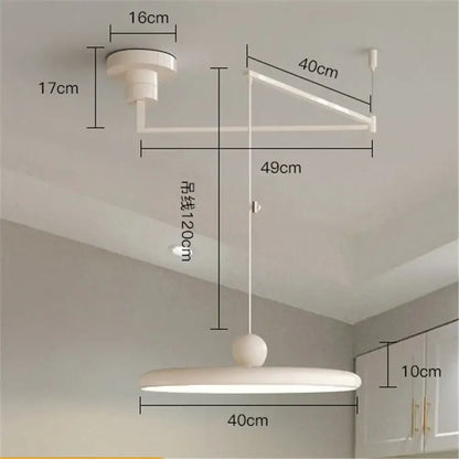 Modern red rotatable led pendant light – kitchen adjustable arm