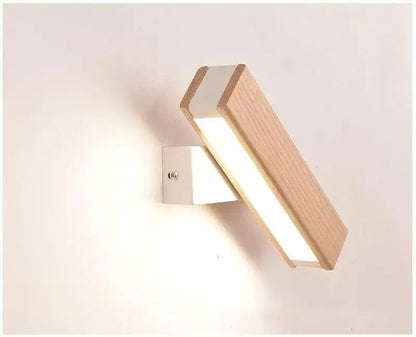 Modern rotated led wooden wall sconces bedroom light
