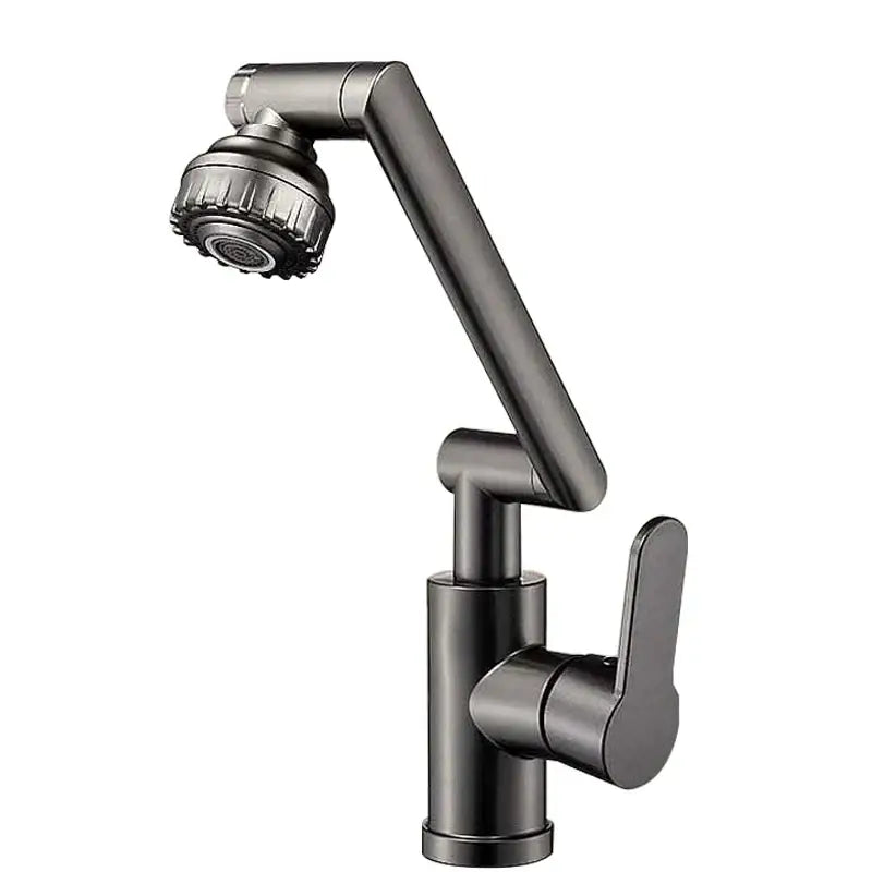 Modern matte black rotating dual-mode faucet kitchen mechanical arm