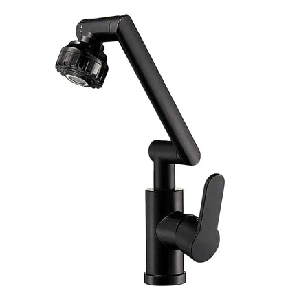 Modern matte black rotating dual-mode faucet kitchen mechanical arm