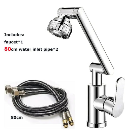 Modern matte black rotating dual-mode faucet kitchen mechanical arm
