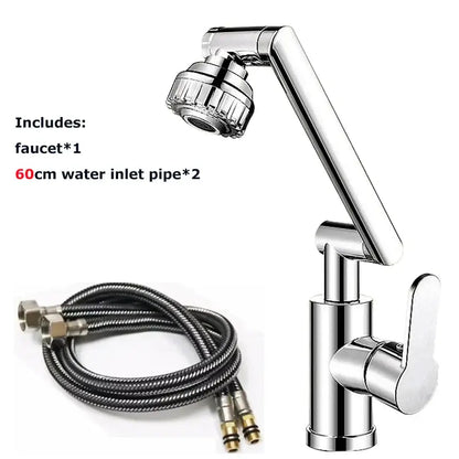 Modern matte black rotating dual-mode faucet kitchen mechanical arm