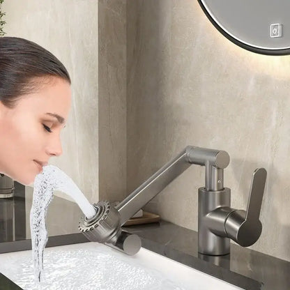 Modern matte black rotating dual-mode faucet kitchen mechanical arm