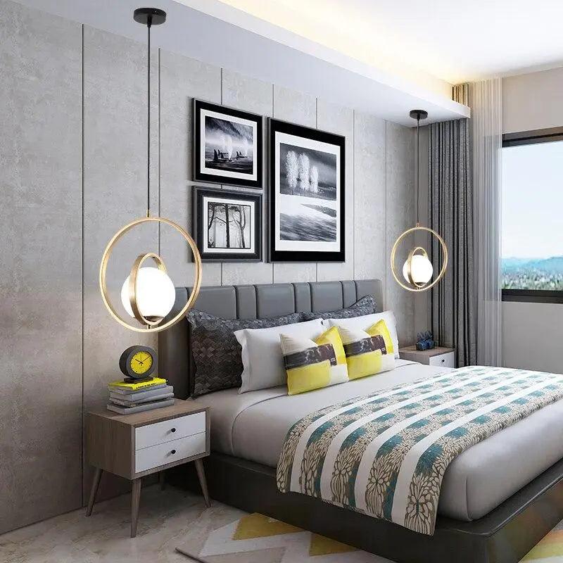 DecorBites™ Rotating Gold Ring Pendant Light