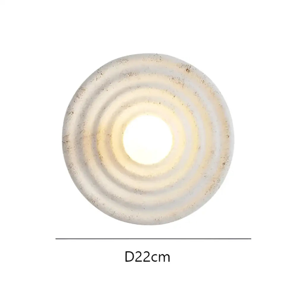 round concrete ridged wall sconce bedroom light