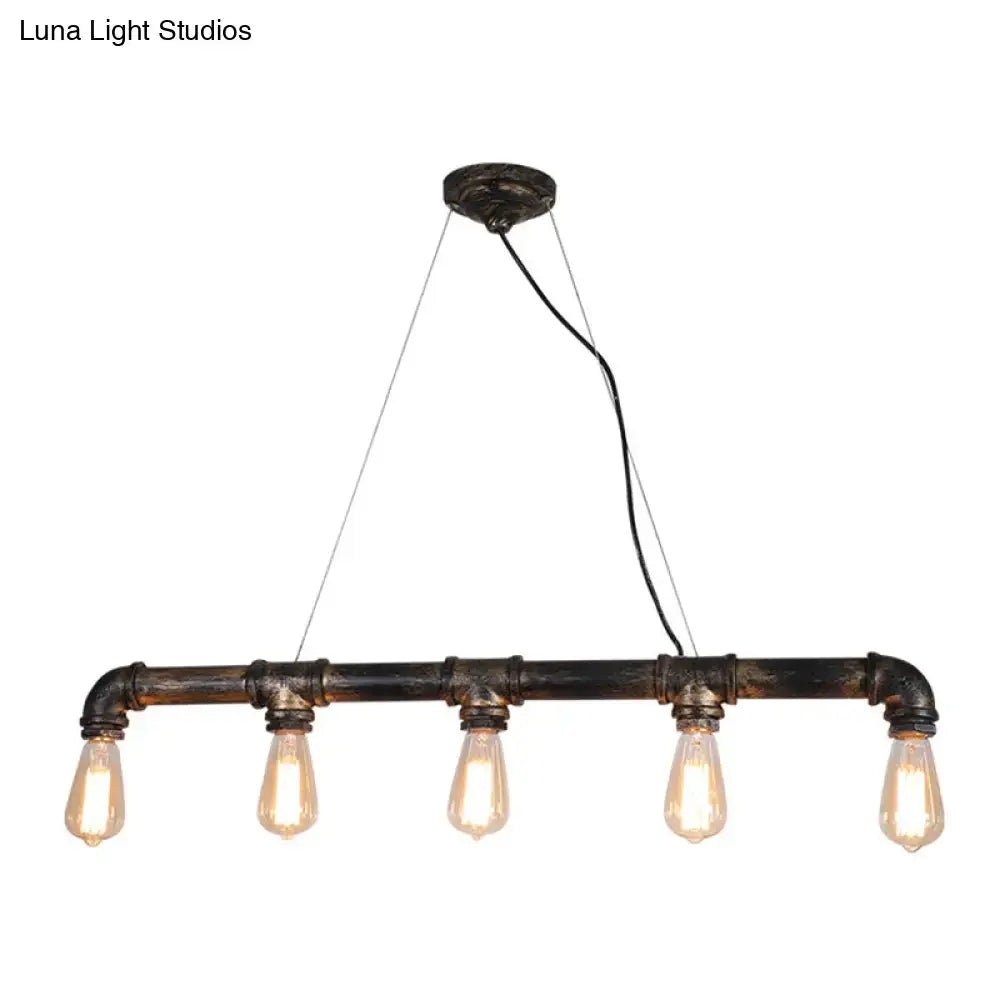 Industrial rustic bronze plumbing pipe iron ceiling light living room