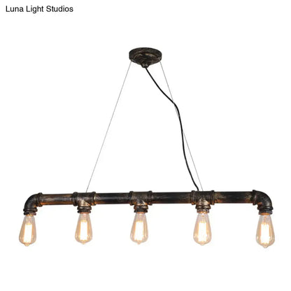 Industrial rustic bronze plumbing pipe iron ceiling light living room