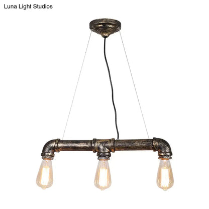 Industrial rustic bronze plumbing pipe iron ceiling light living room