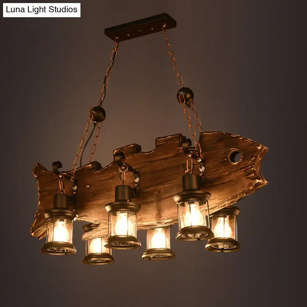 Rustic fish wood island light dining room e26 e27 bulb base fixture