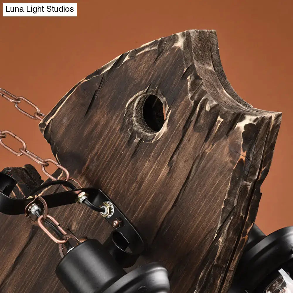 Rustic fish wood island light dining room e26 e27 bulb base fixture