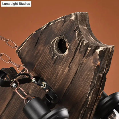 Rustic fish wood island light dining room e26 e27 bulb base fixture