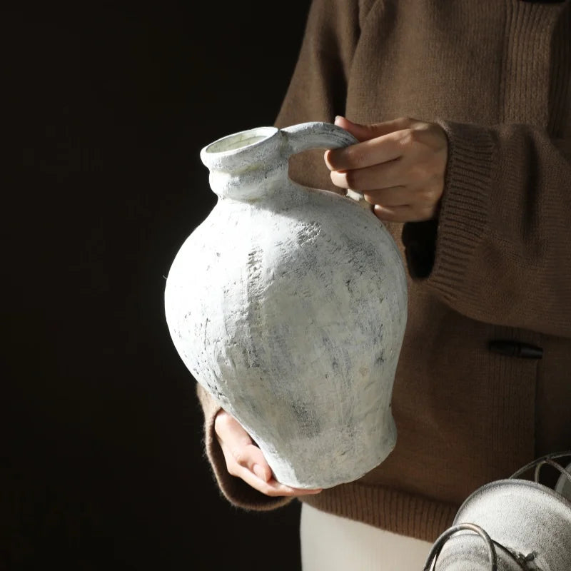 DecorBites™ Rustic Handmade Ceramic Vase for Home Decor