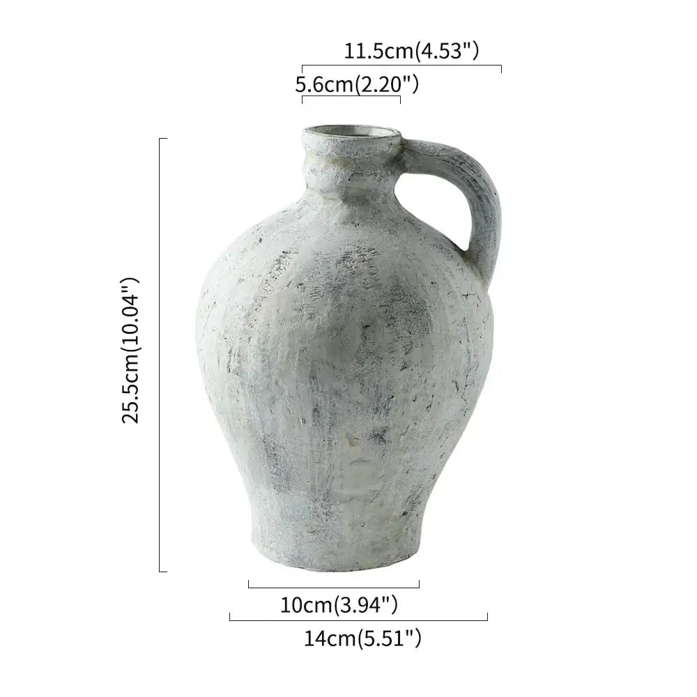 Rustic handmade white ceramic vase living room coarse pottery jug