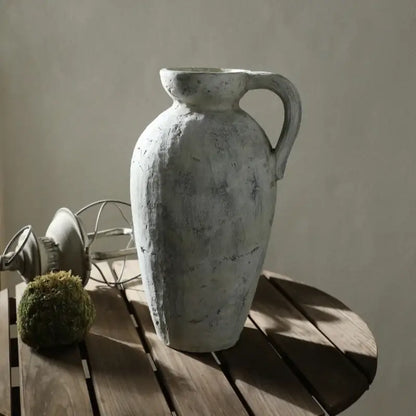 Rustic handmade white ceramic vase living room coarse pottery jug