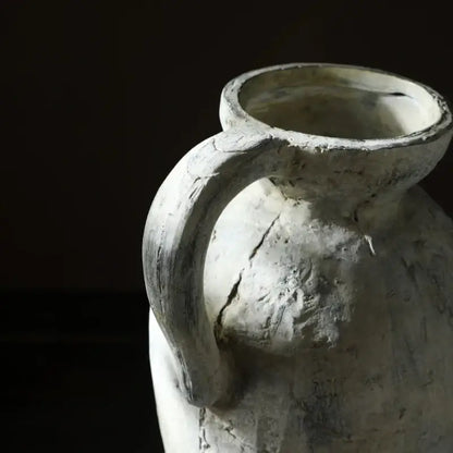 Rustic handmade white ceramic vase living room coarse pottery jug
