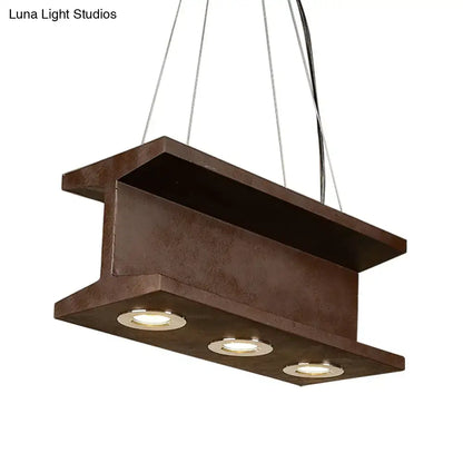 Industrial brown metal 3 bulb e26 e27 pendant light kitchen island