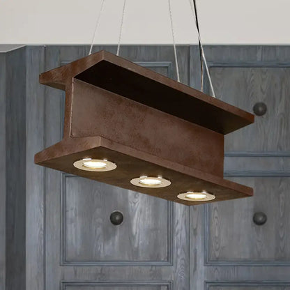 Industrial brown metal 3 bulb e26 e27 pendant light kitchen island