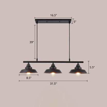 Industrial dark coffee ceiling light kitchen lid shaped bistro lamp
