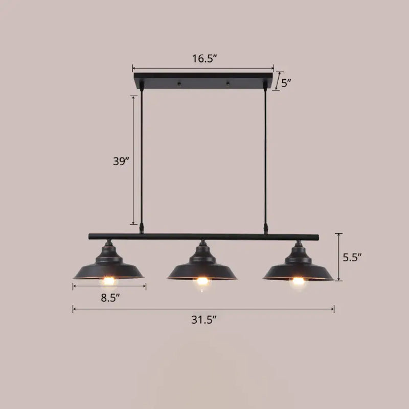 Industrial dark coffee ceiling light kitchen lid shaped bistro lamp