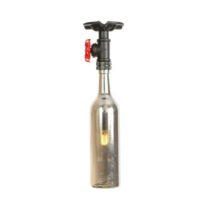 Rustic single light bottle glass semi flush kitchen lamp