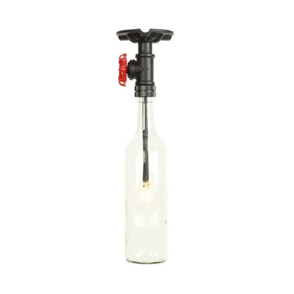 Rustic single light bottle glass semi flush kitchen lamp