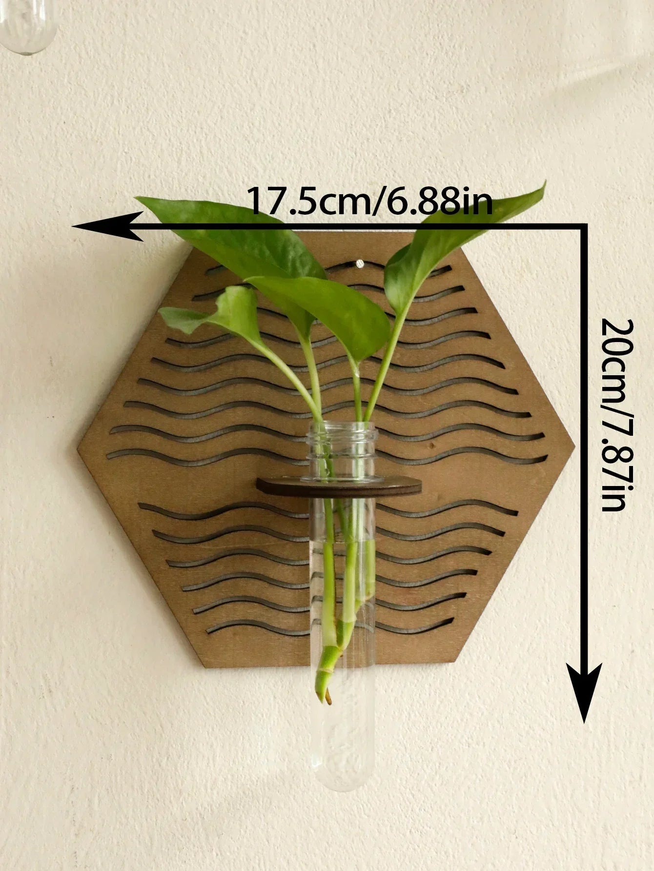 DecorBites™ Rustic Wood Wall Vase for Greenery