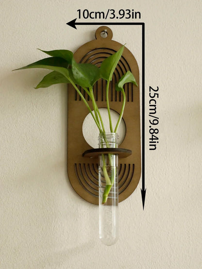 DecorBites™ Rustic Wood Wall Vase for Greenery