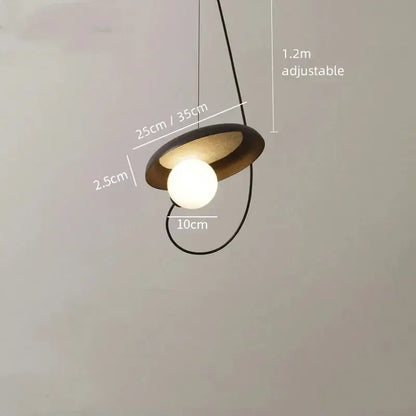 Modern black and wood scandinavian pendant light dining room