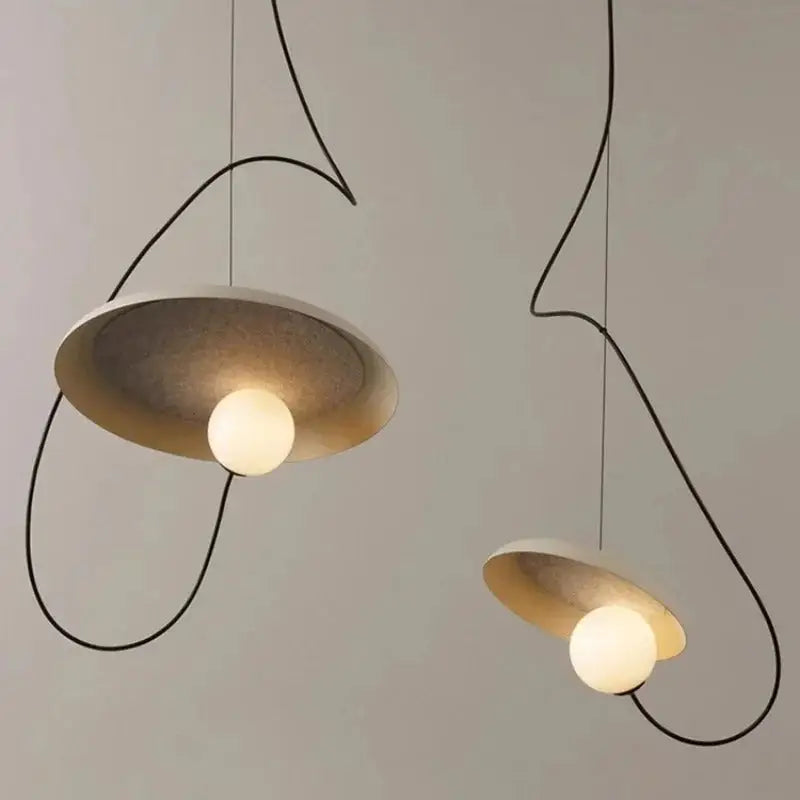 Modern black and wood scandinavian pendant light dining room