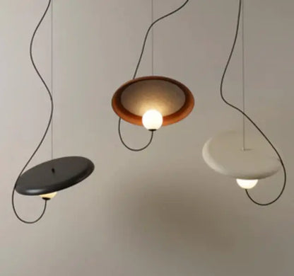 Modern black and wood scandinavian pendant light dining room