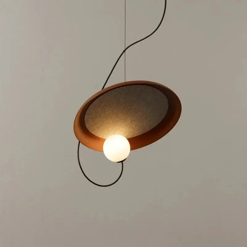 Modern black and wood scandinavian pendant light dining room