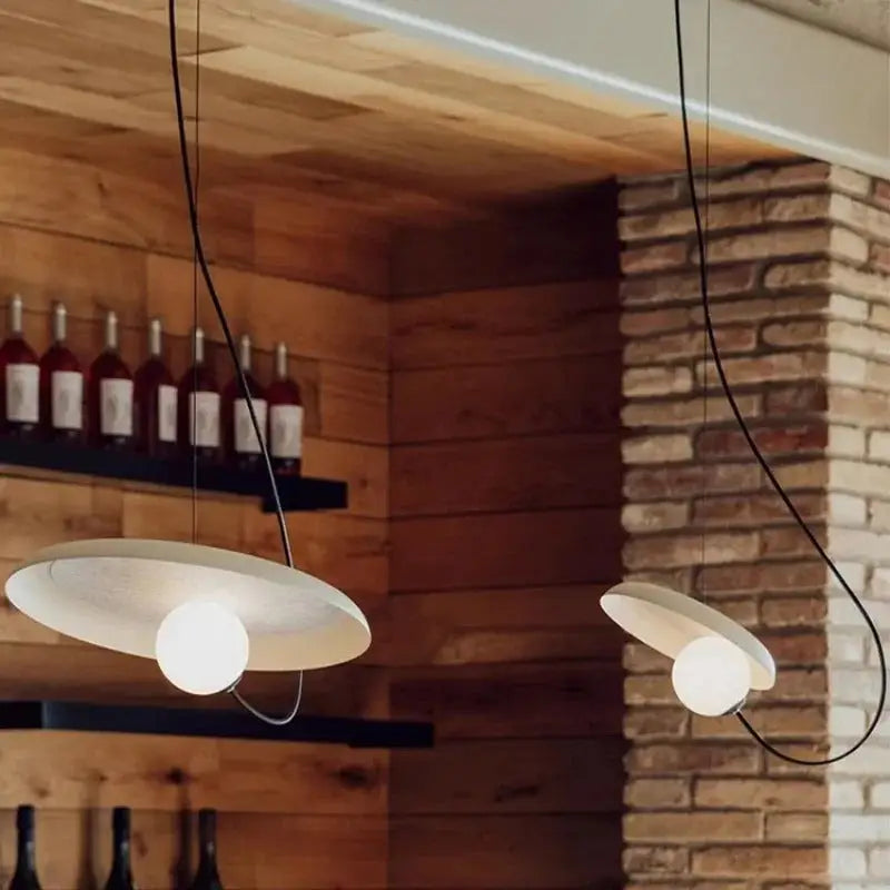 Modern black and wood scandinavian pendant light dining room