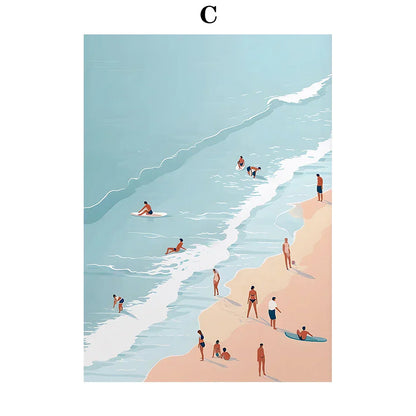 DecorBites™ Serene Beach Watercolor Canvas Art Print