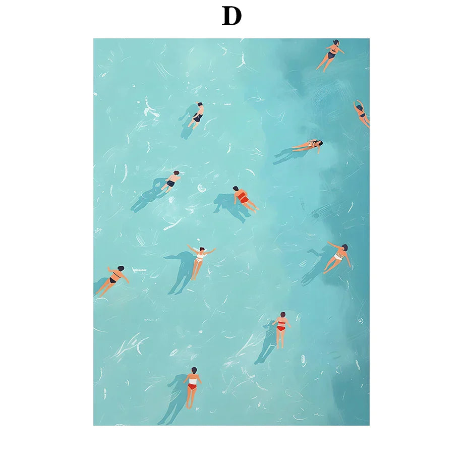 DecorBites™ Serene Beach Watercolor Canvas Art Print
