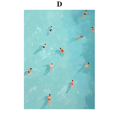 DecorBites™ Serene Beach Watercolor Canvas Art Print
