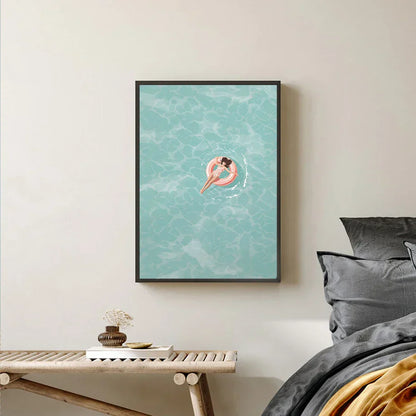 DecorBites™ Serene Beach Watercolor Canvas Art Print