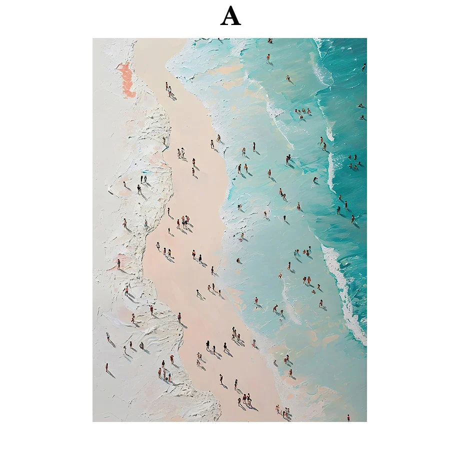 DecorBites™ Serene Beach Watercolor Canvas Art Print