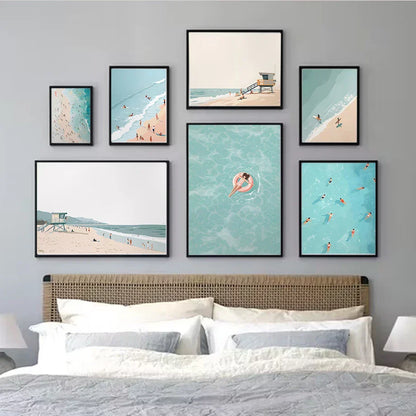 DecorBites™ Serene Beach Watercolor Canvas Art Print