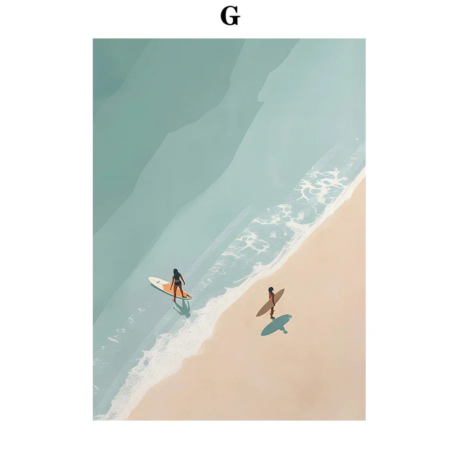 DecorBites™ Serene Beach Watercolor Canvas Art Print