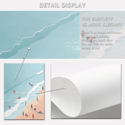 Serene beach watercolor illustration set of 7 framed bedroom art prints