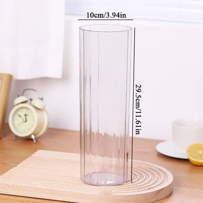 Ribbed shatterproof clear acrylic flower vase for dining room