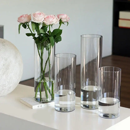 Shatterproof tall transparent acrylic flower vase living room decor