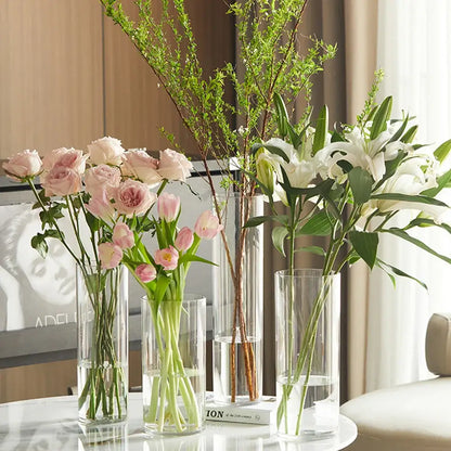 Shatterproof tall transparent acrylic flower vase living room decor