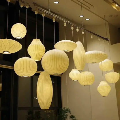 Modern ribbed white led pendant lamp – dining room geometric light