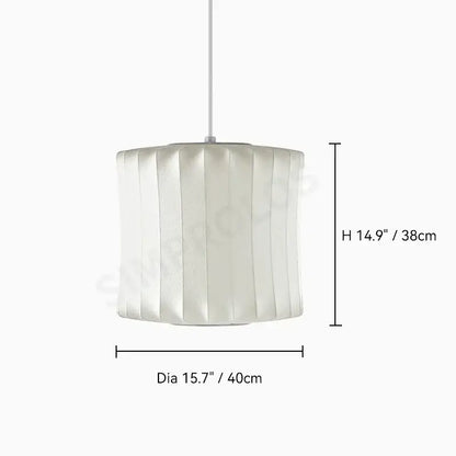 Modern ribbed white led pendant lamp – dining room geometric light