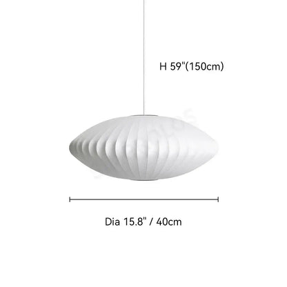 Modern ribbed white led pendant lamp – dining room geometric light