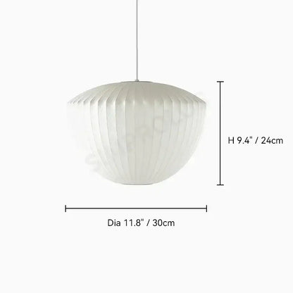 Modern ribbed white led pendant lamp – dining room geometric light