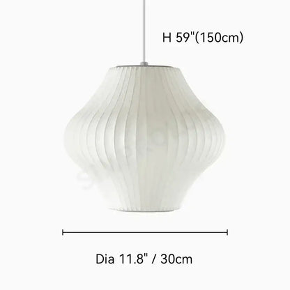 Modern ribbed white led pendant lamp – dining room geometric light